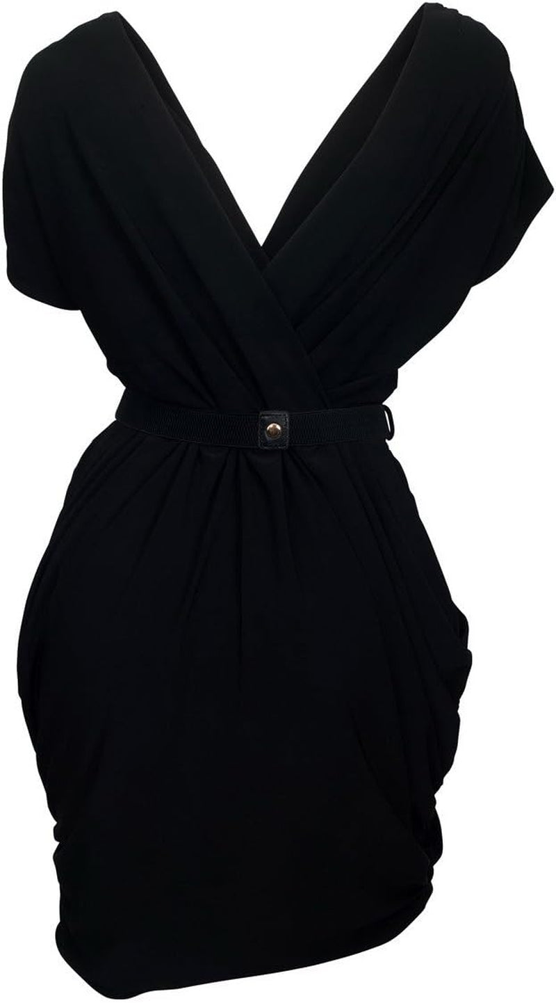 Evogues plus Size Deep V-Neck Wrap Bodice Dress