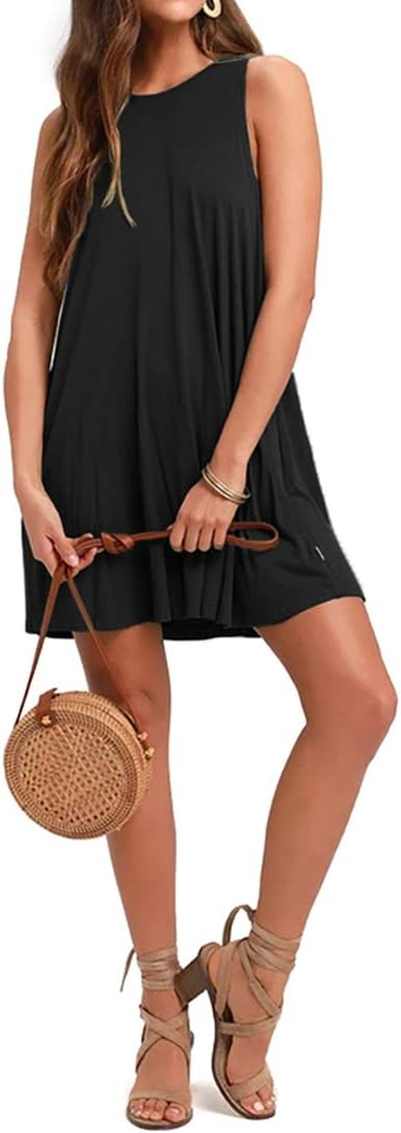 Women Summer Casual Swing T Shirt Dresses Beach Cover up Loose Dress