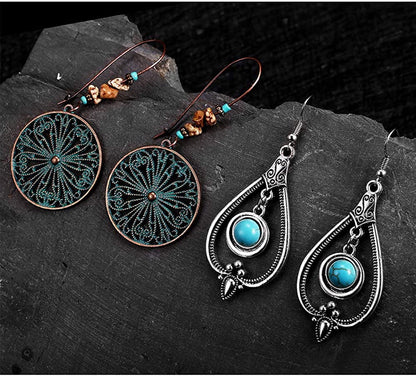 Long Earrings Vintage Drop Dangle Long Earrings for Women Long Bohemian Earrings Set Boho Jewelry 8 Pairs